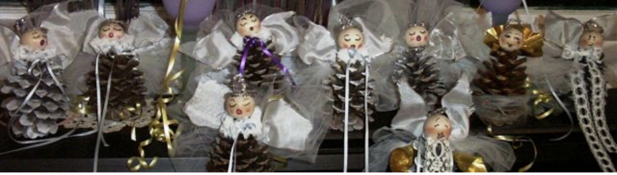 Pine cone angels